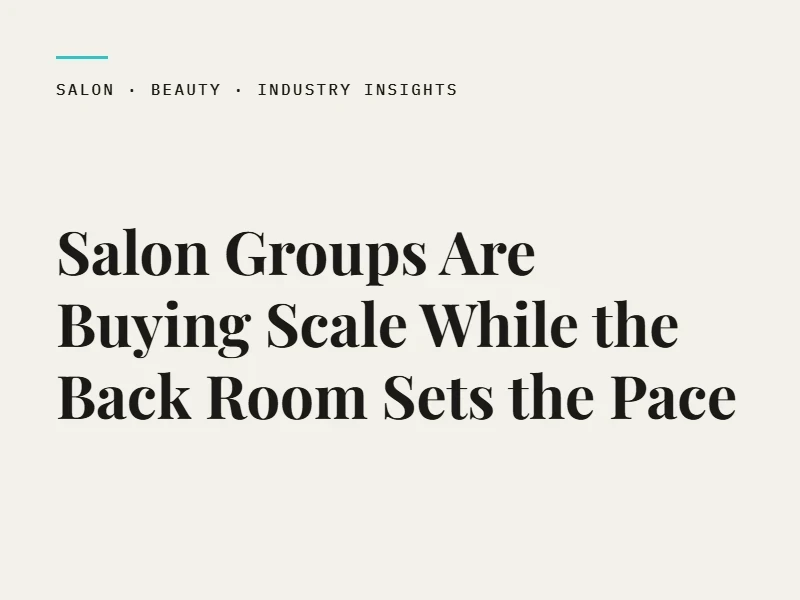 Salon Groups Are Buying Scale While the Back Room Sets the Pace