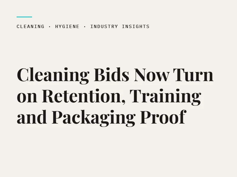 Cleaning Bids Now Turn on Retention, Training and Packaging Proof